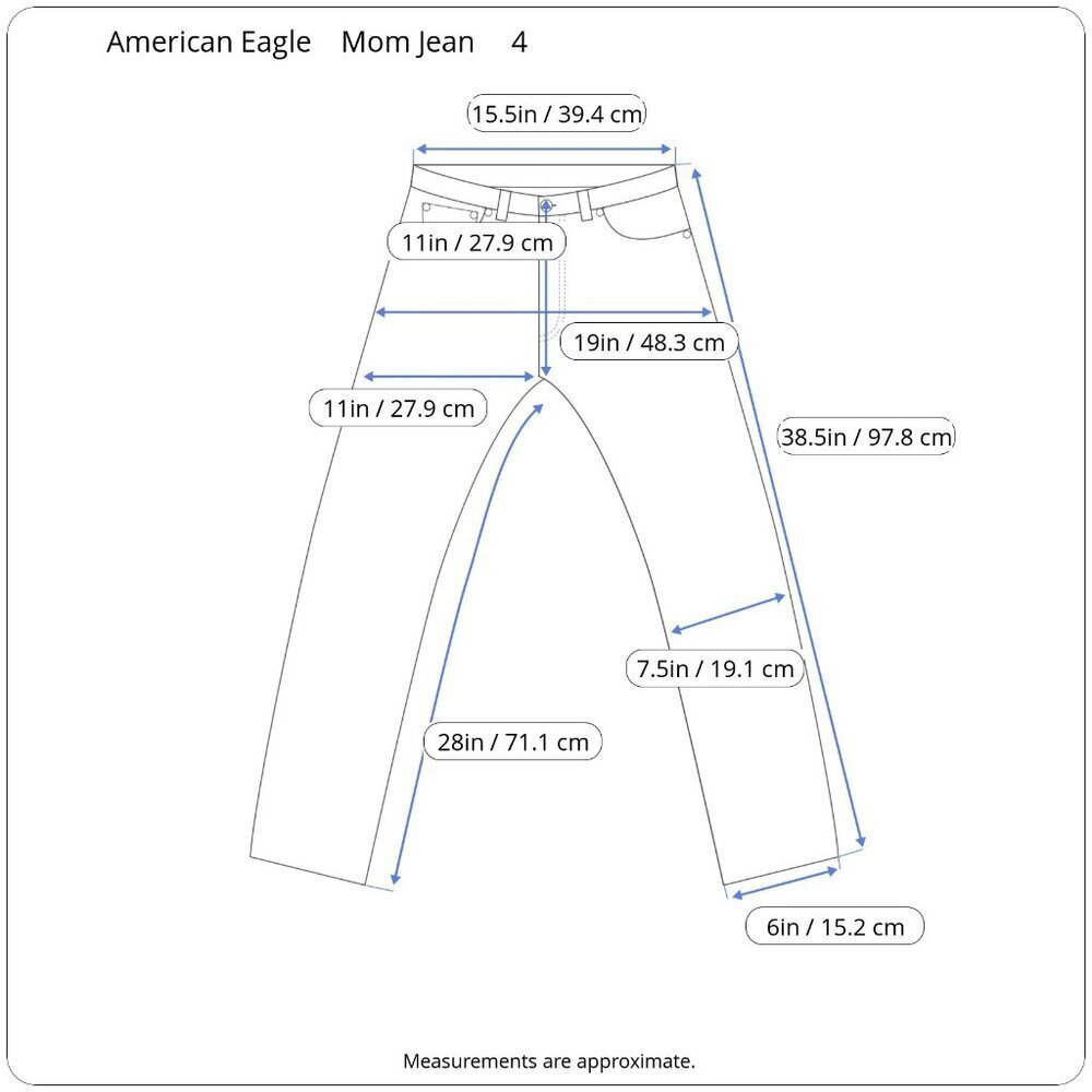 American Eagle Mom Jean High Rise Tapered Leg Distressed Jean Rigid Denim 4 - Picture 14 of 15